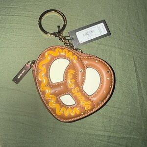 Kate Spade Brown Pretzel Keychain Coin Purse